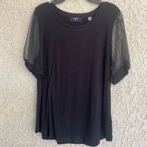 TAHARI SHEER SLEEVE TOP